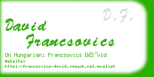 david francsovics business card